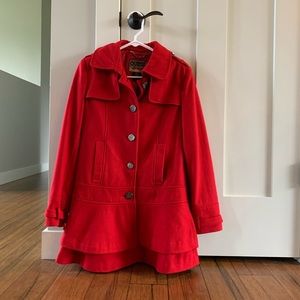 Guess brand Pea Coat in Red, Sz Small. Like New.